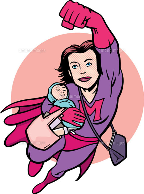 Superhero mother flying carrying baby
(c)Paul Gilligan