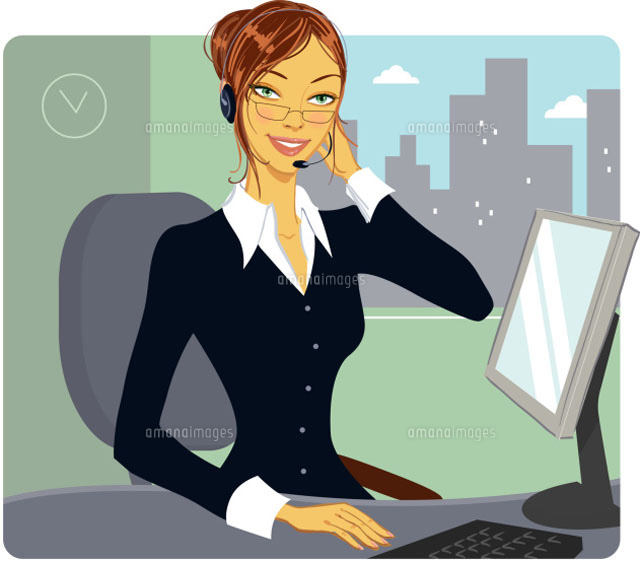 Businesswoman wearing headset at desk
(c)McMillan Digital Art