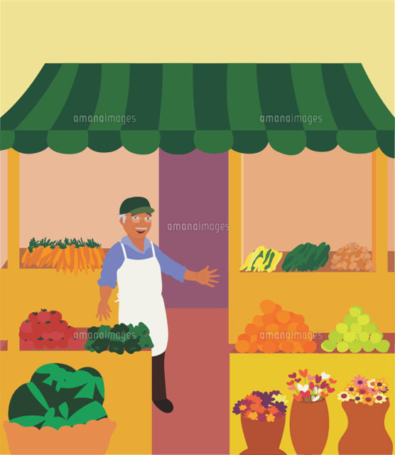 Male grocer beside display
(c)Nina Frenkel