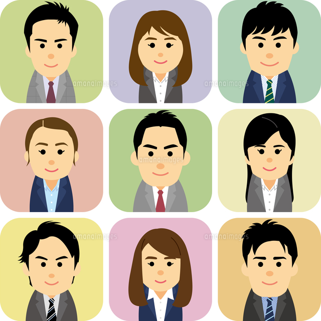 スーツ姿の若者男女の集合イラスト
(c)SOURCENEXT CORPORATION
