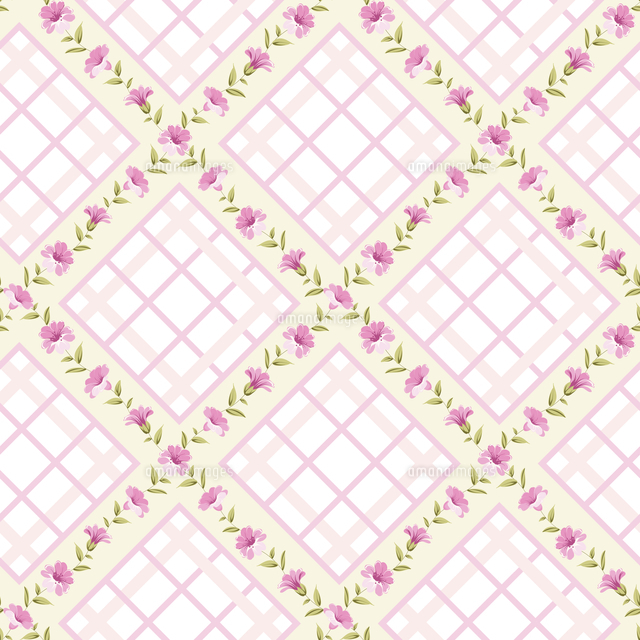 seamless vintage flower pattern on stripe background vector