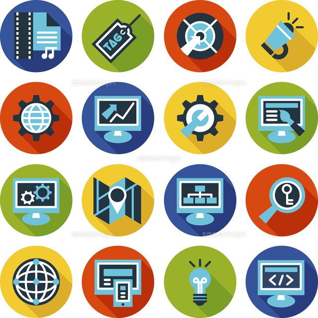 SEO and internet optimization flat icon set. Isolated vector illustration
(c)Ingram Image