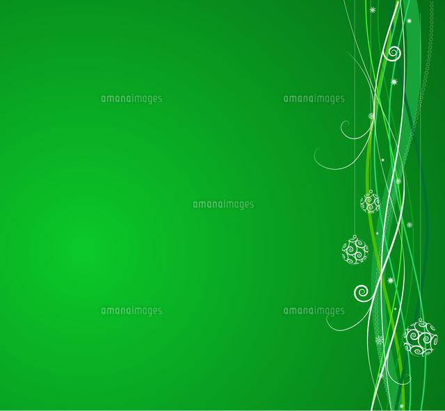 green christmas background composition of curved lines and