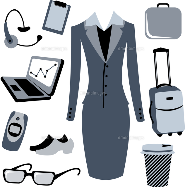 vector illustration of bussiness woman accessories set 60016009284