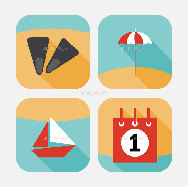 summer icons set 60016020669 写真素材 ストックフォト 画像