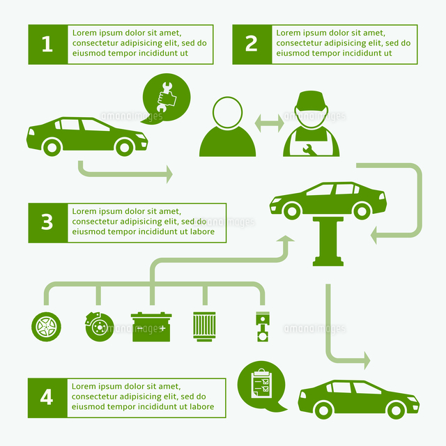 car auto service brochure infographics layout template design with
