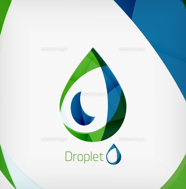 flat water drop geometric shape concept colorful corporate business